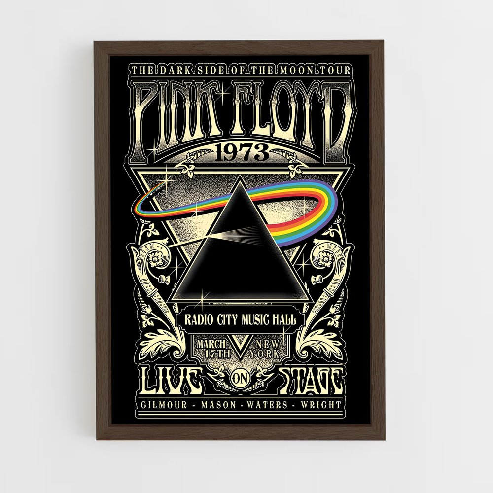 pink-floyd-1 cadre Bois foncé