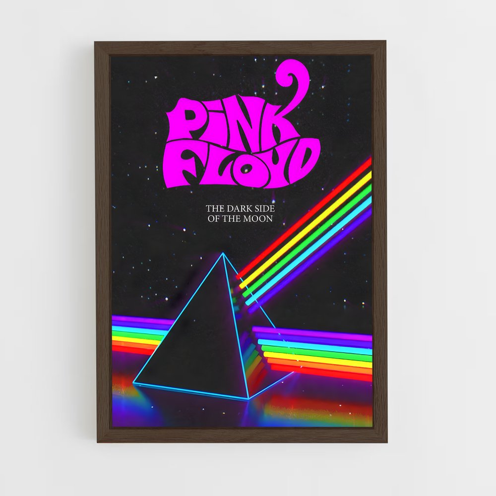 pink-floyd-5 cadre Bois foncé