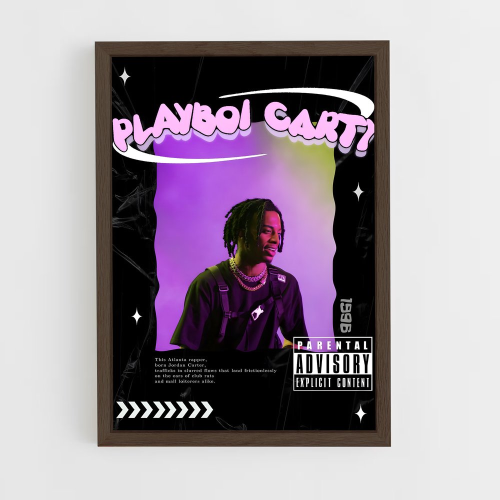 playboy-carti-3 cadre Bois foncé