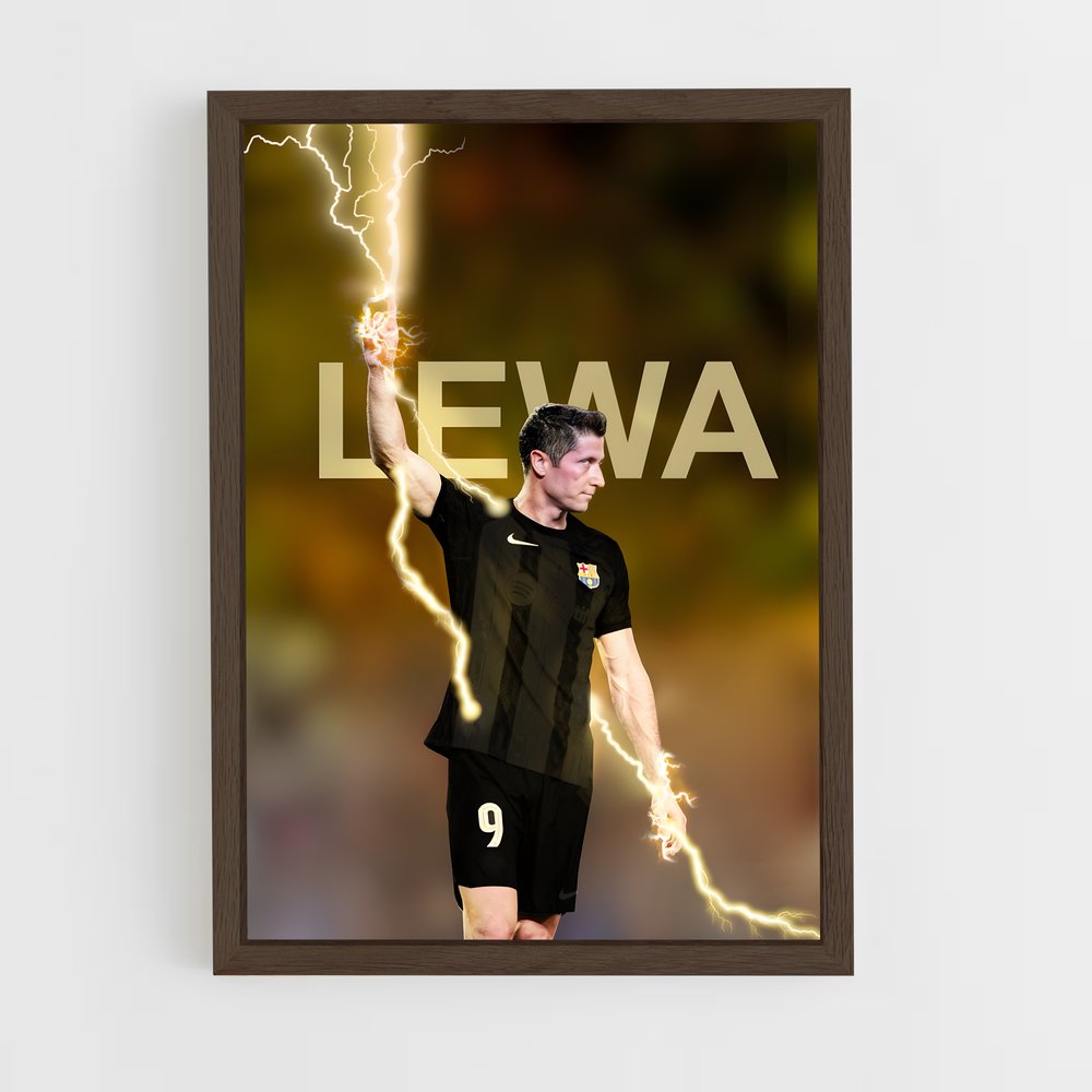 robert-lewandowski-16 cadre Bois foncé