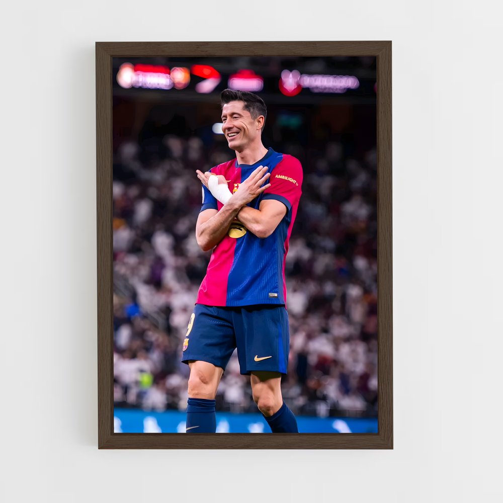 robert-lewandowski-5 cadre Bois foncé