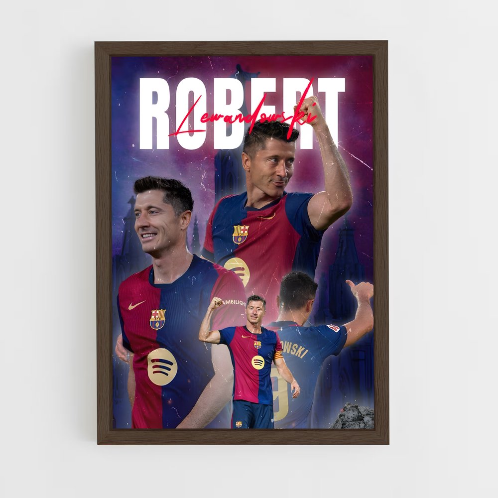 robert-lewandowski-6 cadre Bois foncé