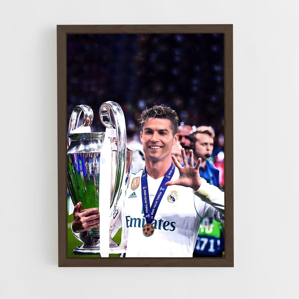 ronaldo-7 cadre Bois foncé