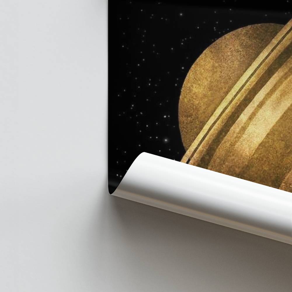 Poster Saturne Doré