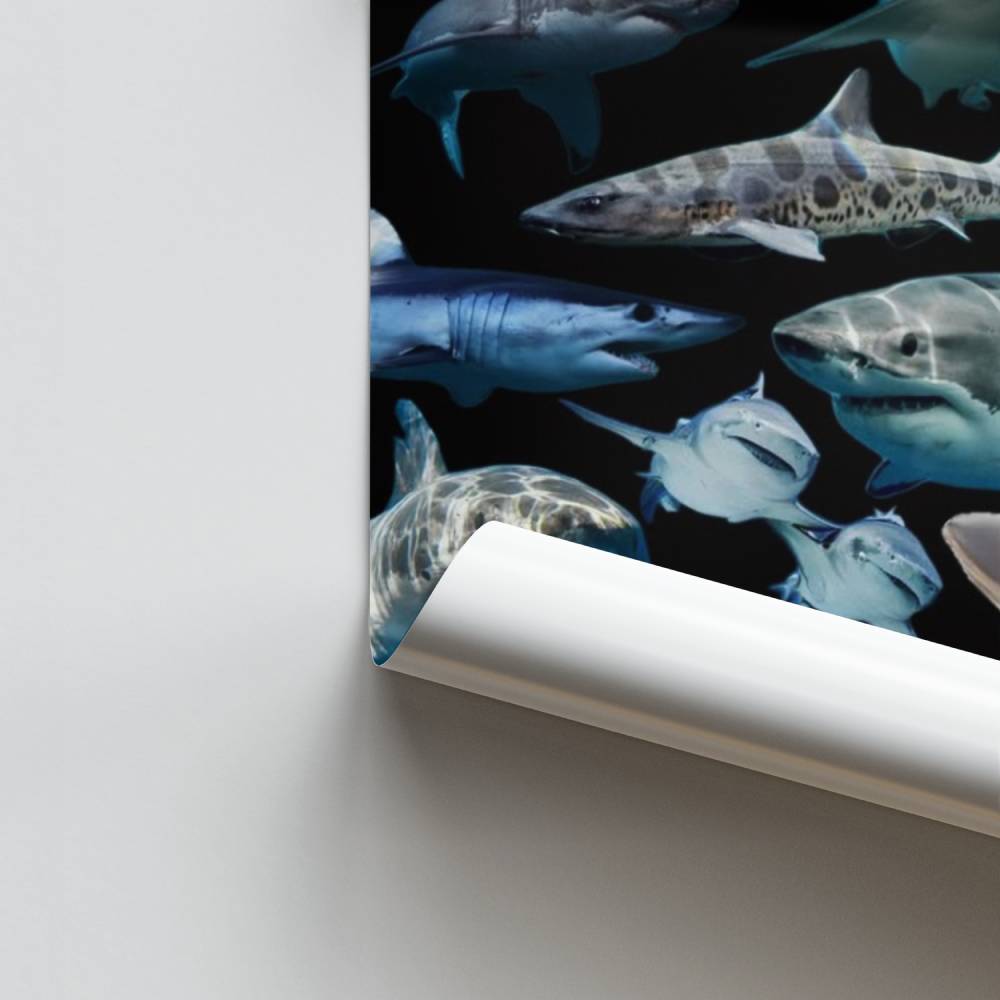 Poster Requins Arc-en-Ciel