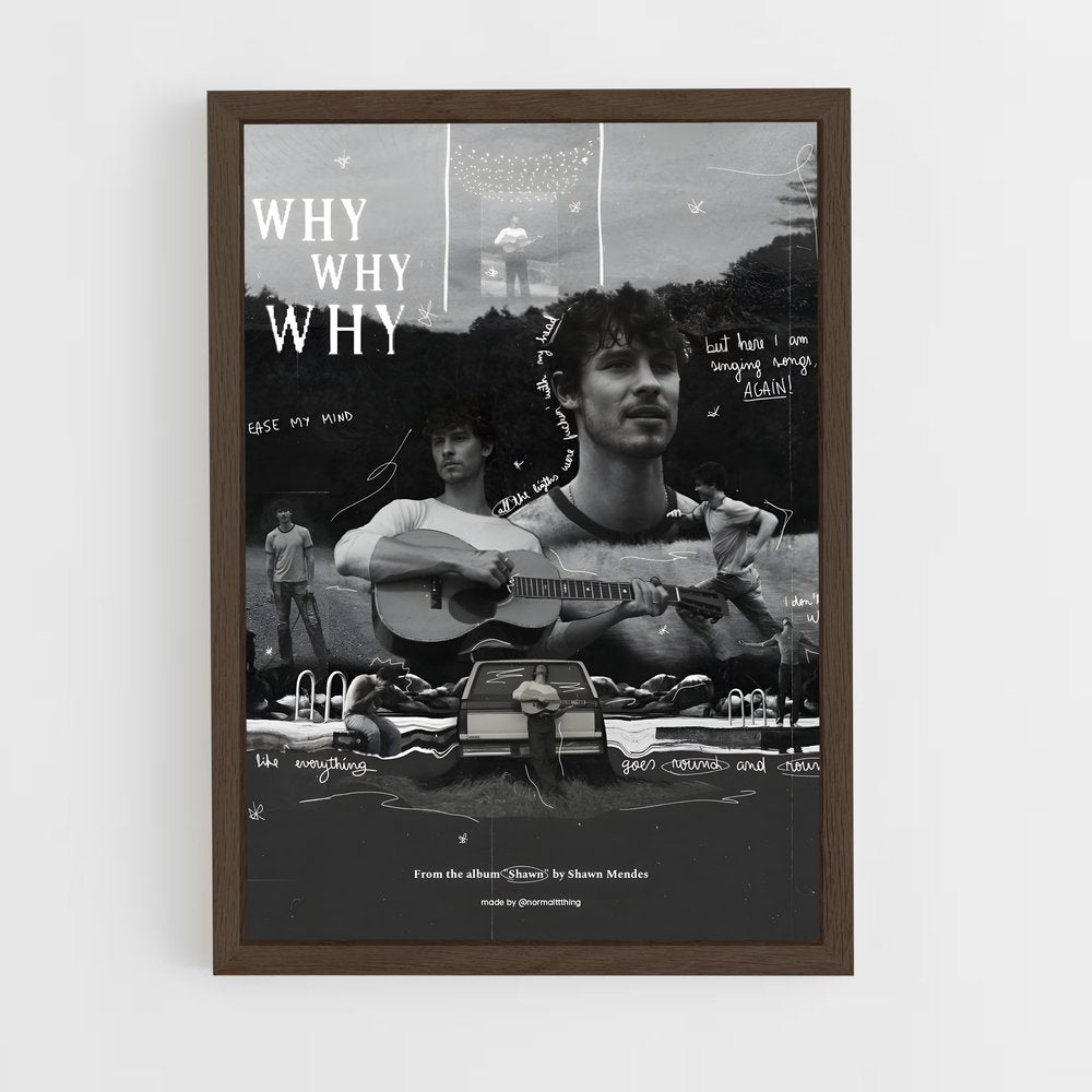 shawn-mendes-3 cadre Bois foncé