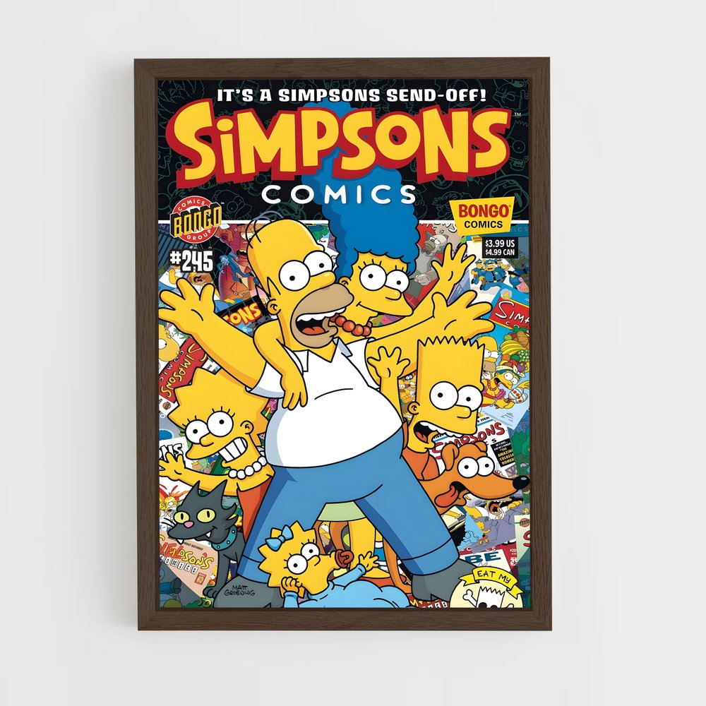 simpsons-4 cadre Bois foncé