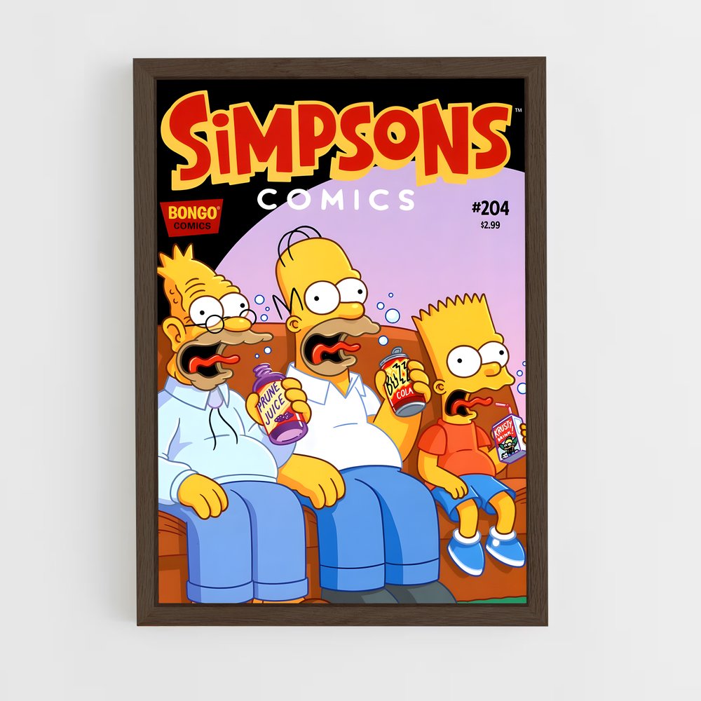 simpsons-6 cadre Bois foncé