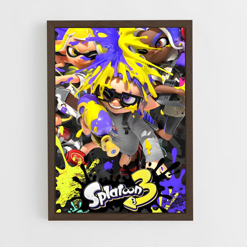 splatoon-7 cadre Bois foncé