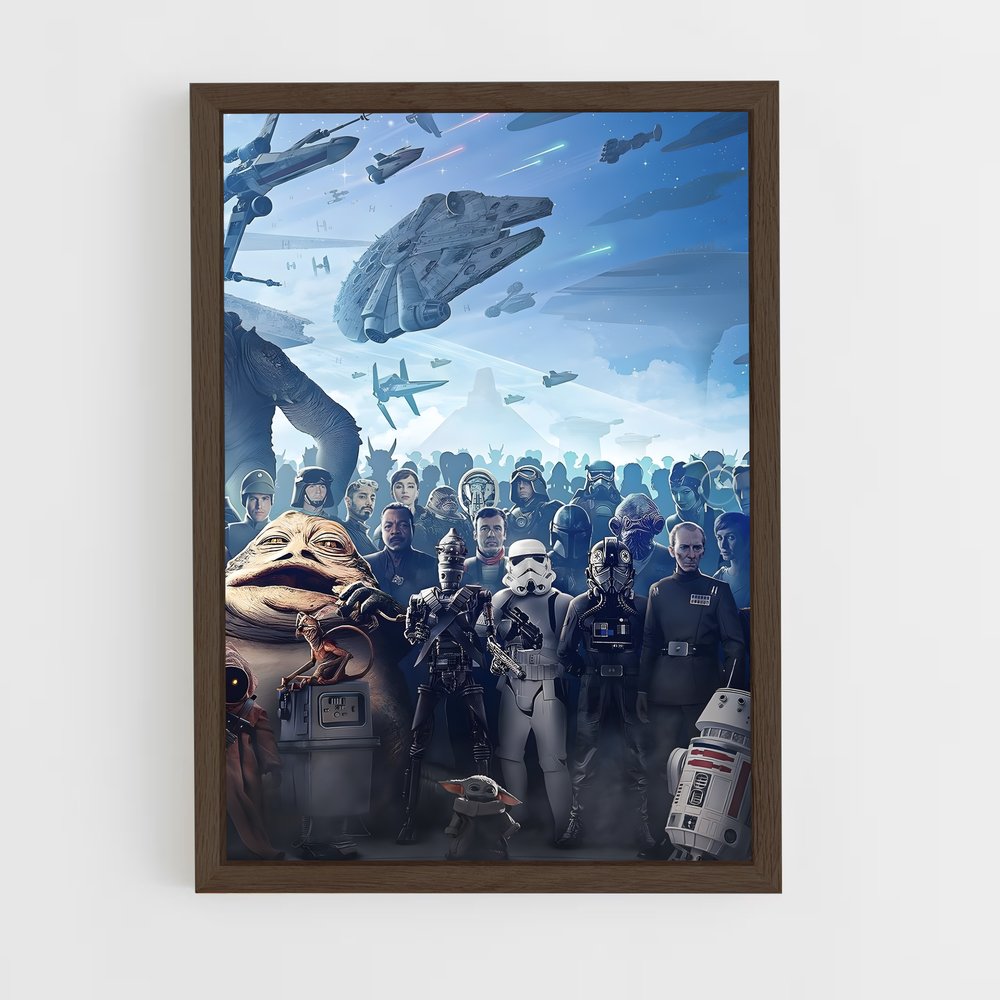 star-wars-8 cadre Bois foncé