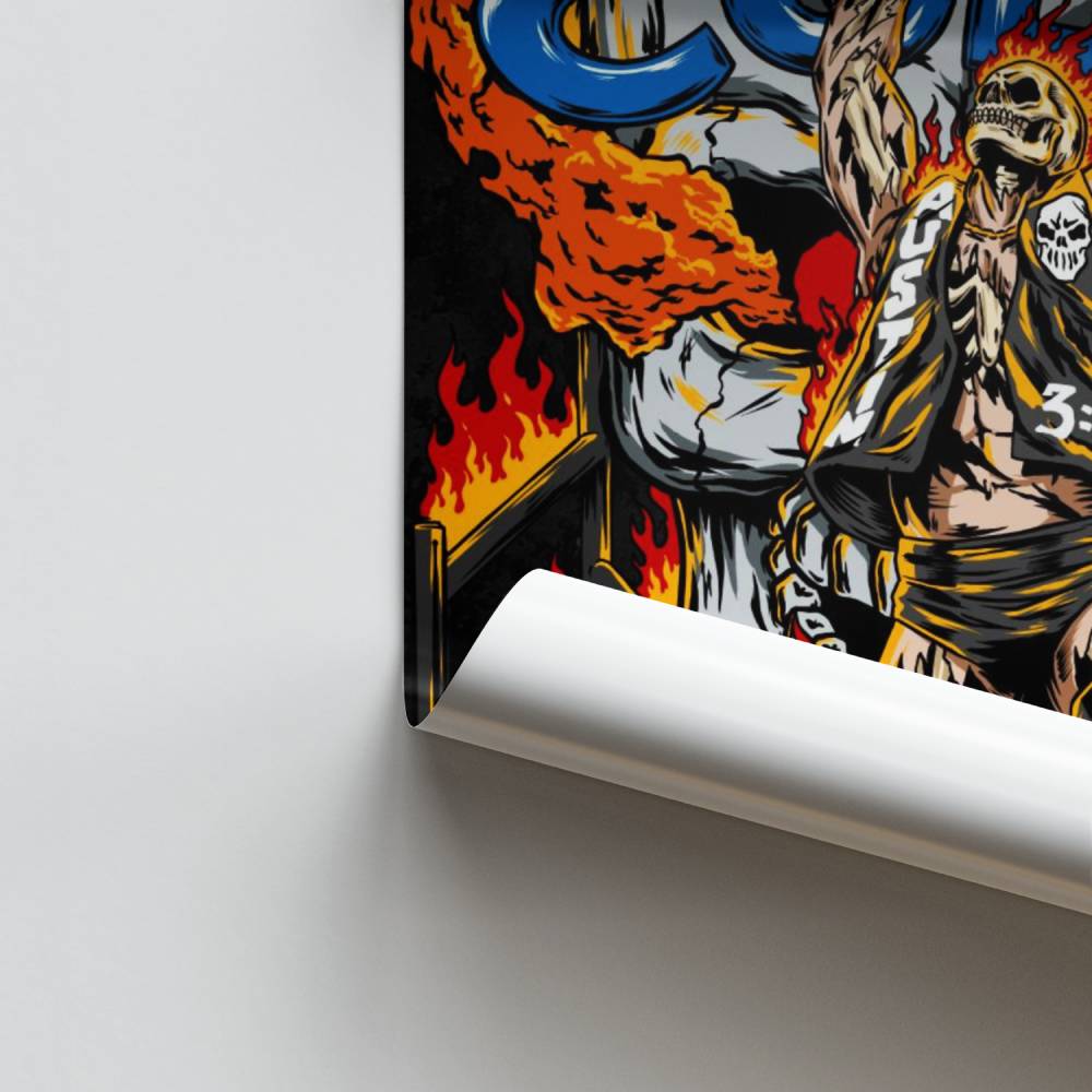 Poster Flamme et Crâne