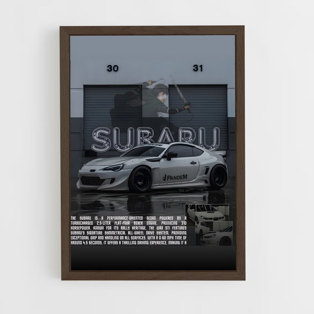 subaru-3 cadre Bois foncé