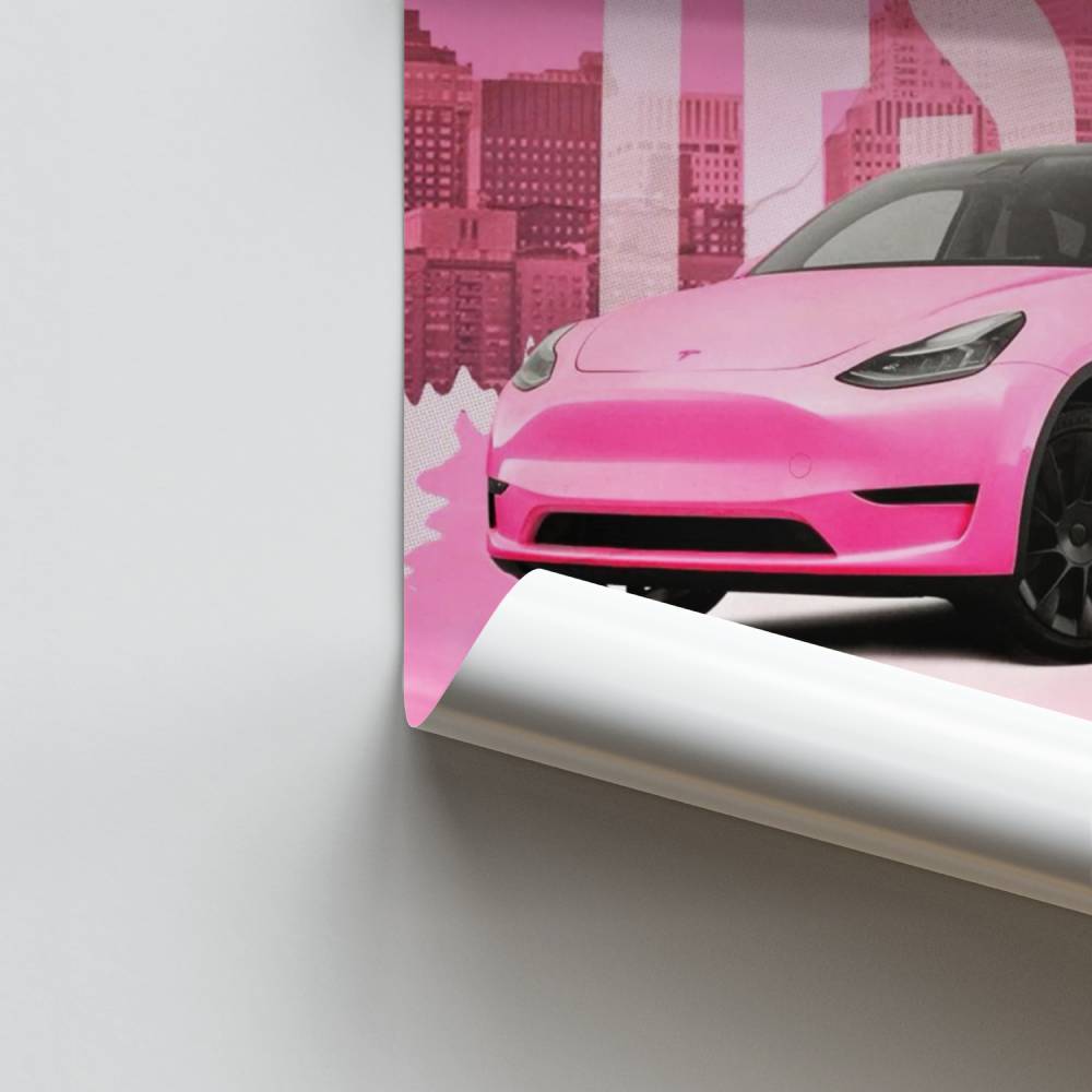 Poster Tesla Vitesse Rose