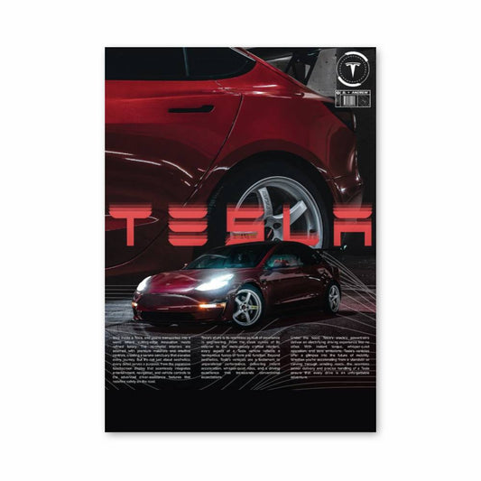 Poster Tesla Rouge Vision