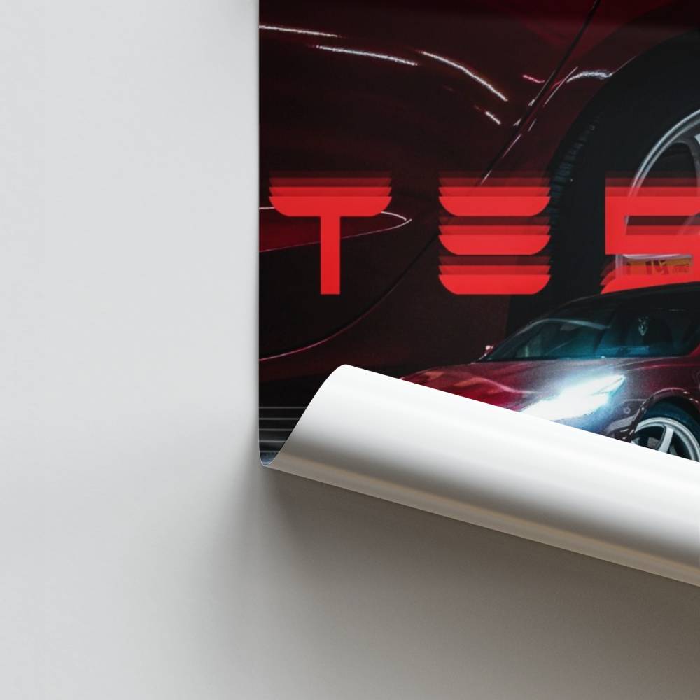 Poster Tesla Rouge Vision