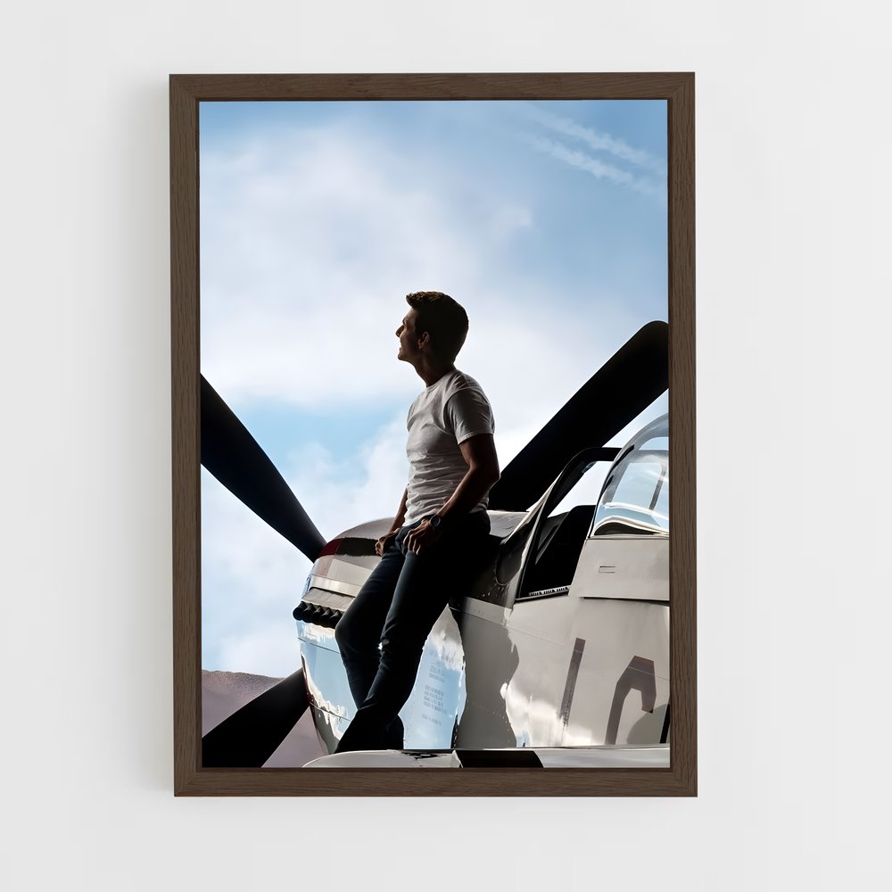 top-gun-1 cadre Bois foncé