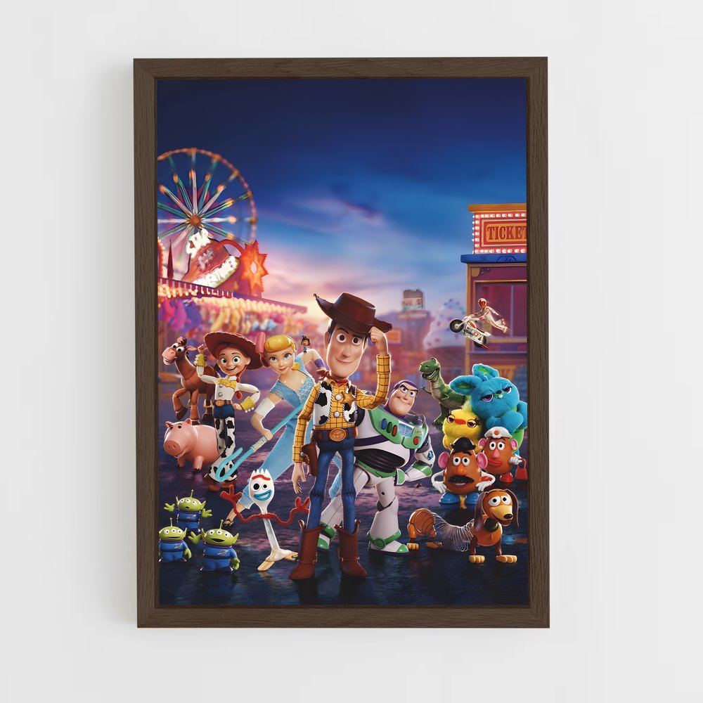 toy-story-8 cadre Bois foncé