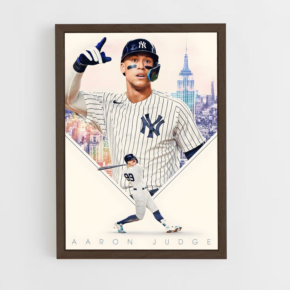 yankees-9 cadre Bois foncé