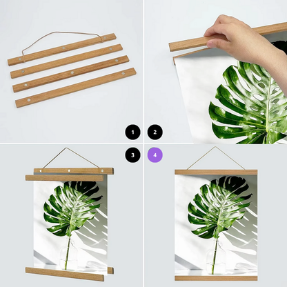 Porte-Poster Magnétique en Bois