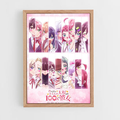 100-girlfriends-1 cadre Bois clair