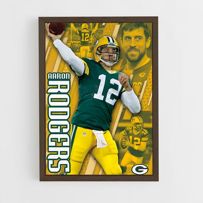 aaron-rodgers-15 cadre Bois foncé