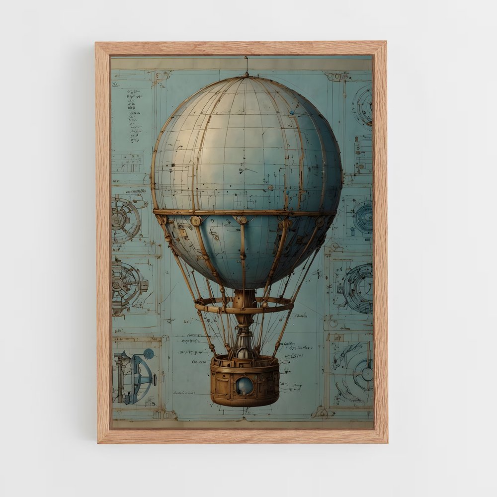 air-balloon-1 cadre Bois clair