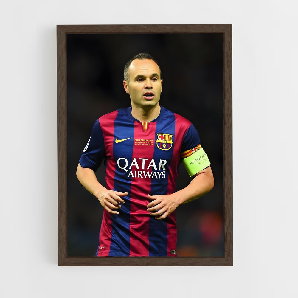 andres-iniesta-4 cadre Bois foncé