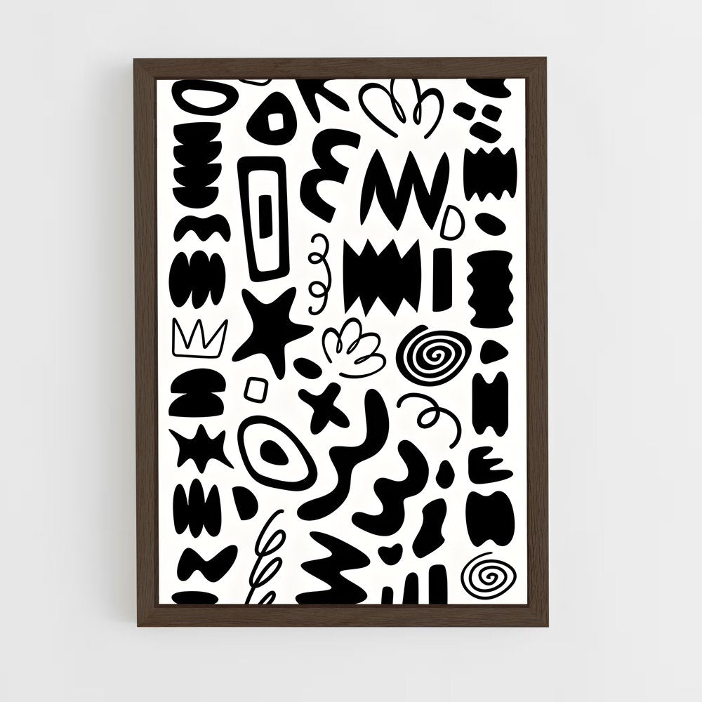 ap-abstract shapes-6 cadre Bois foncé