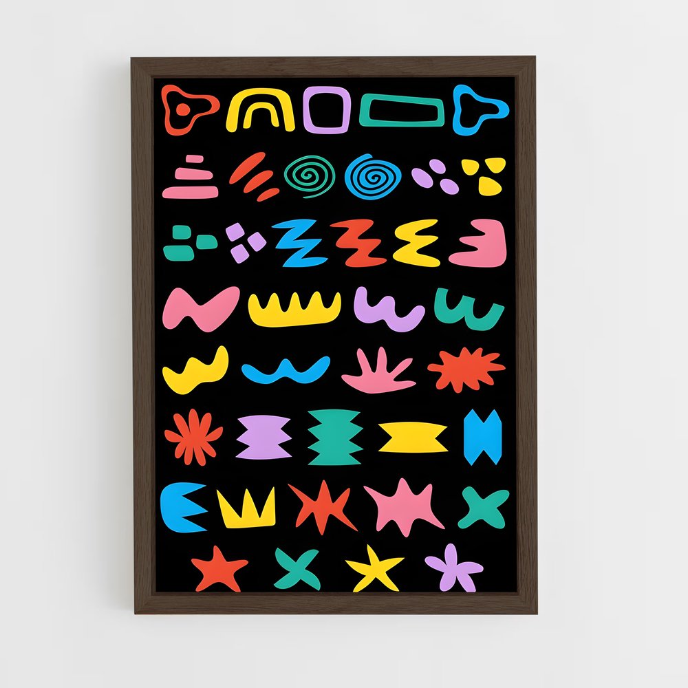 ap-abstract shapes-9 cadre Bois foncé