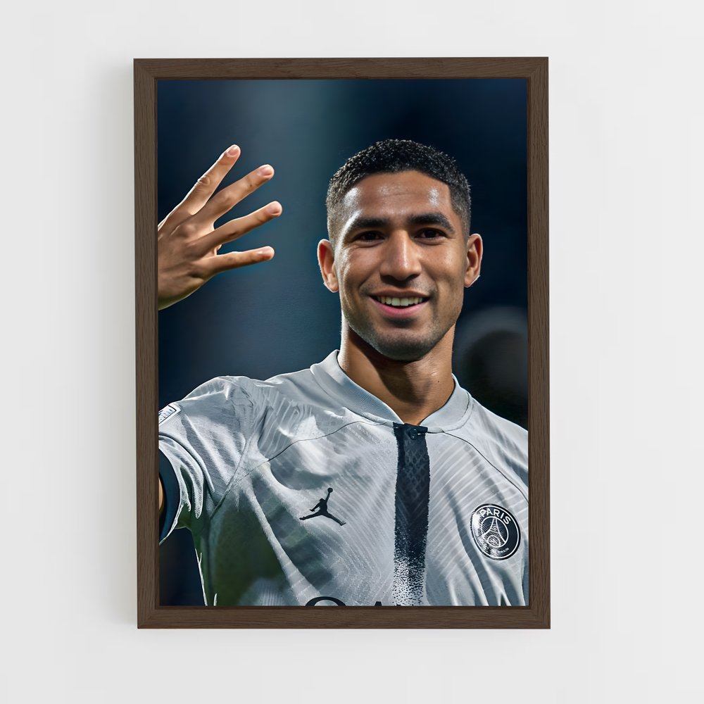 ap-achraf hakimi-5 cadre Bois foncé