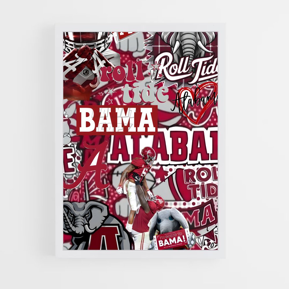 ap-alabama crimson tide-6 cadre Blanc
