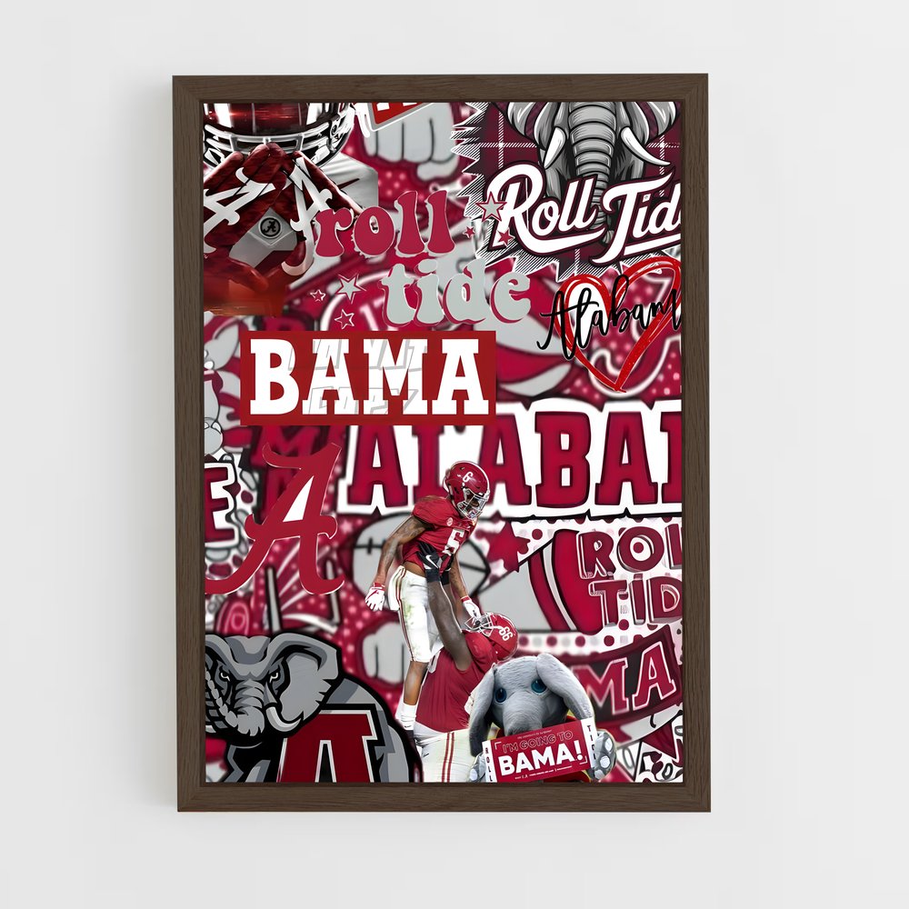 ap-alabama crimson tide-6 cadre Bois foncé