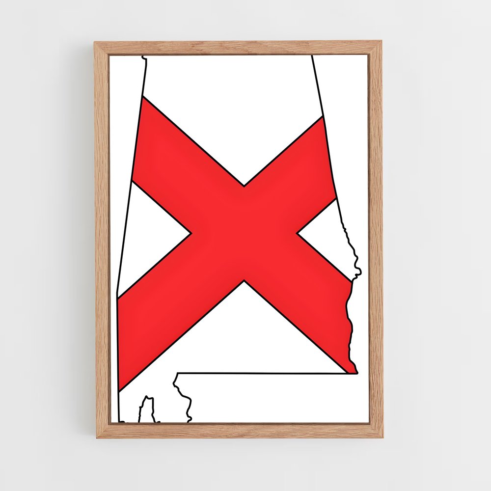 ap-alabama flag-1 cadre Bois clair