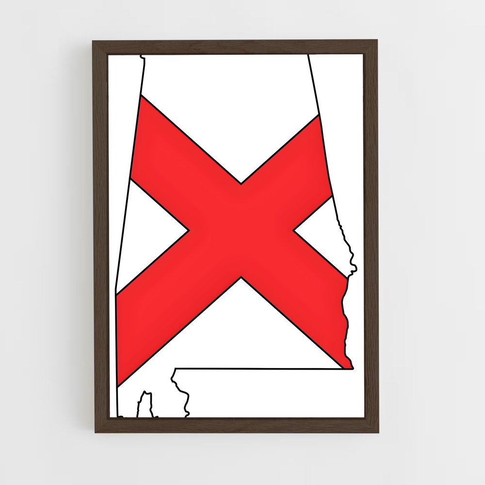 ap-alabama flag-1 cadre Bois foncé