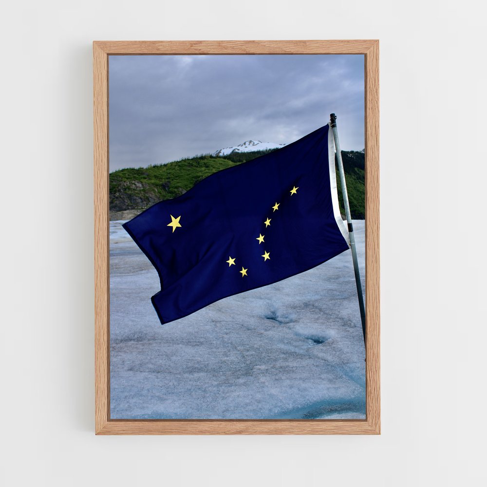 ap-alaska flag-2 cadre Bois clair