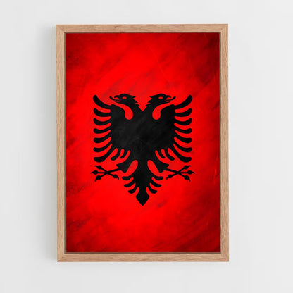 ap-albania flag-1 cadre Bois clair