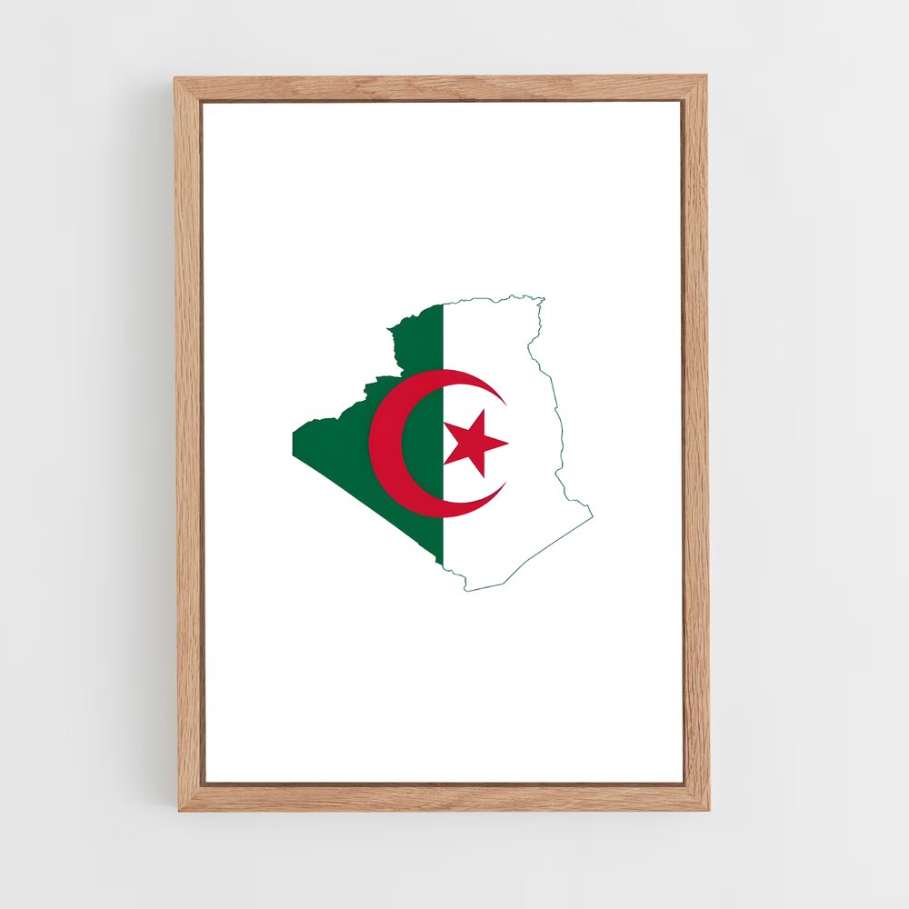 ap-algeria flag-5 cadre Bois clair