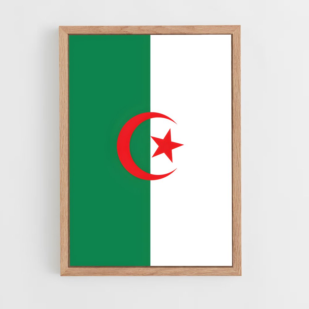ap-algeria flag-6 cadre Bois clair
