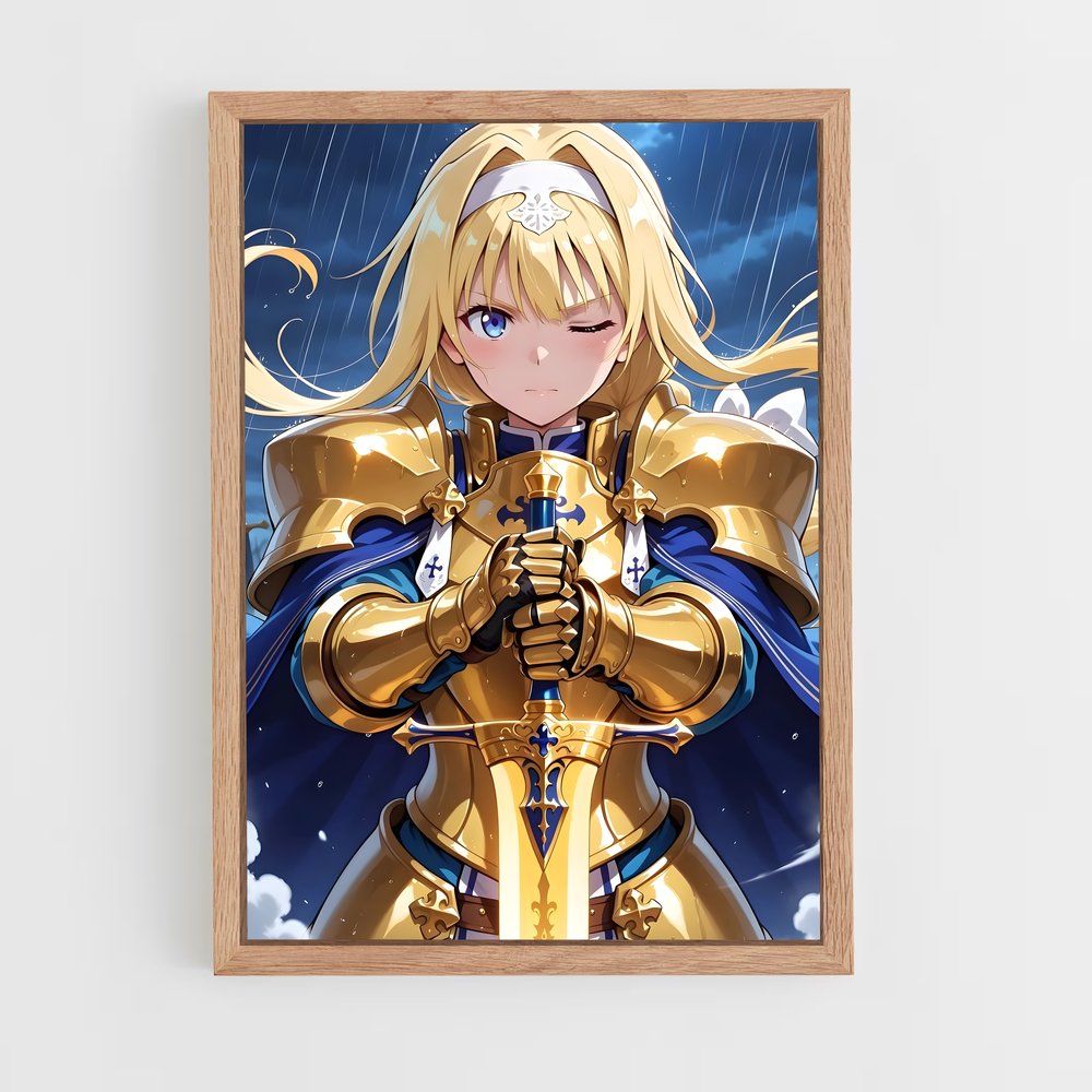 ap-alice sword art online-8 cadre Bois clair