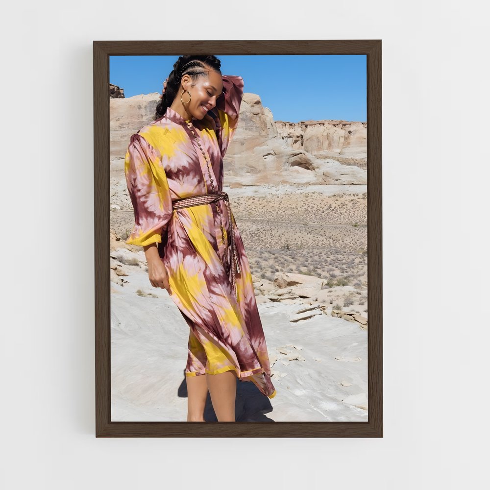 ap-alicia keys-6 cadre Bois foncé