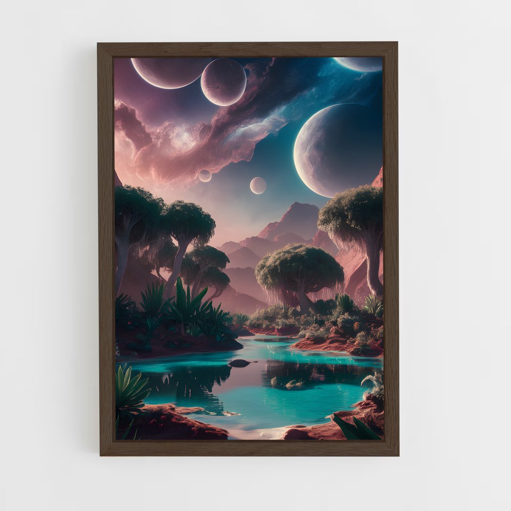 ap-alien landscape-4 cadre Bois foncé