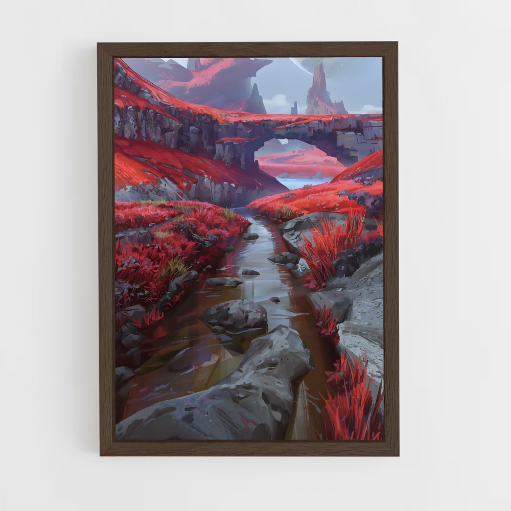 ap-alien landscape-8 cadre Bois foncé