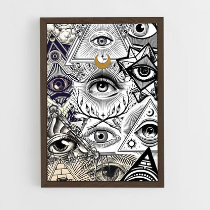 ap-all seeing eye-3 cadre Bois foncé