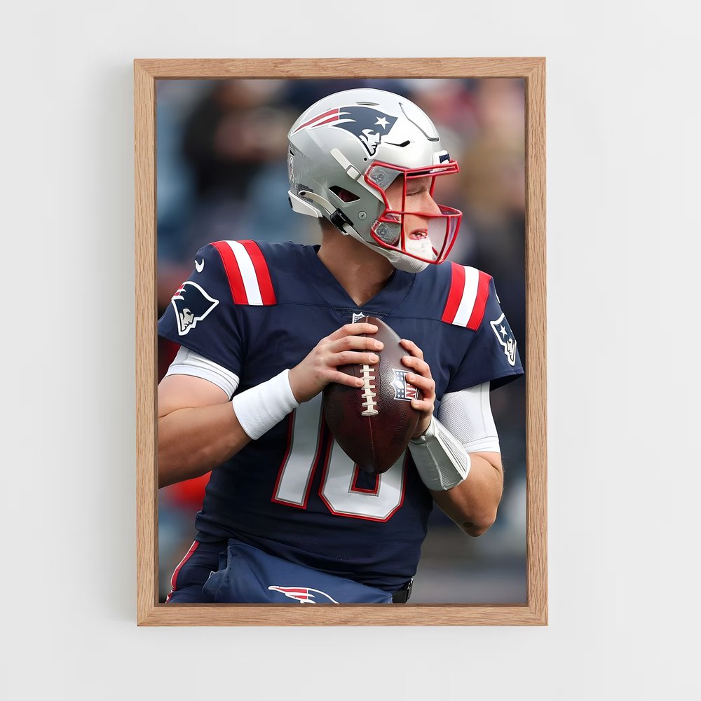 ap-american football-8 cadre Bois clair