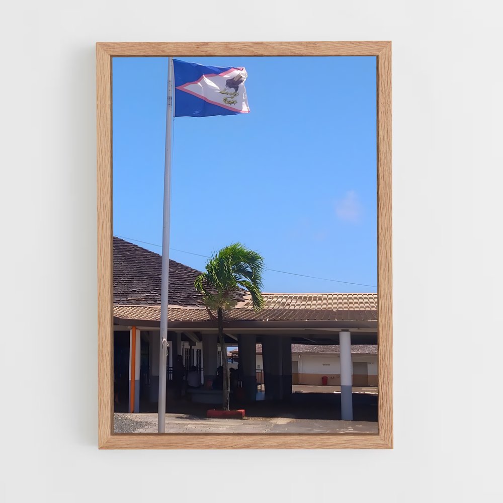 ap-american samoa flag-1 cadre Bois clair
