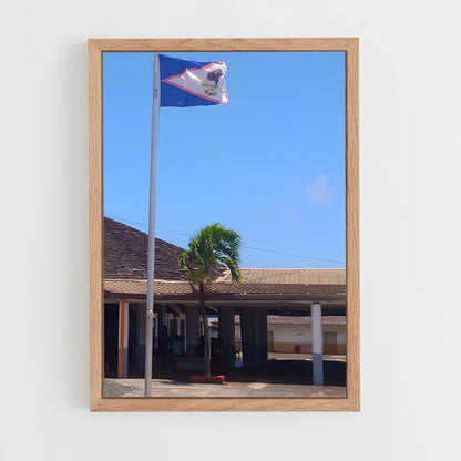ap-american samoa flag-1 cadre Bois clair