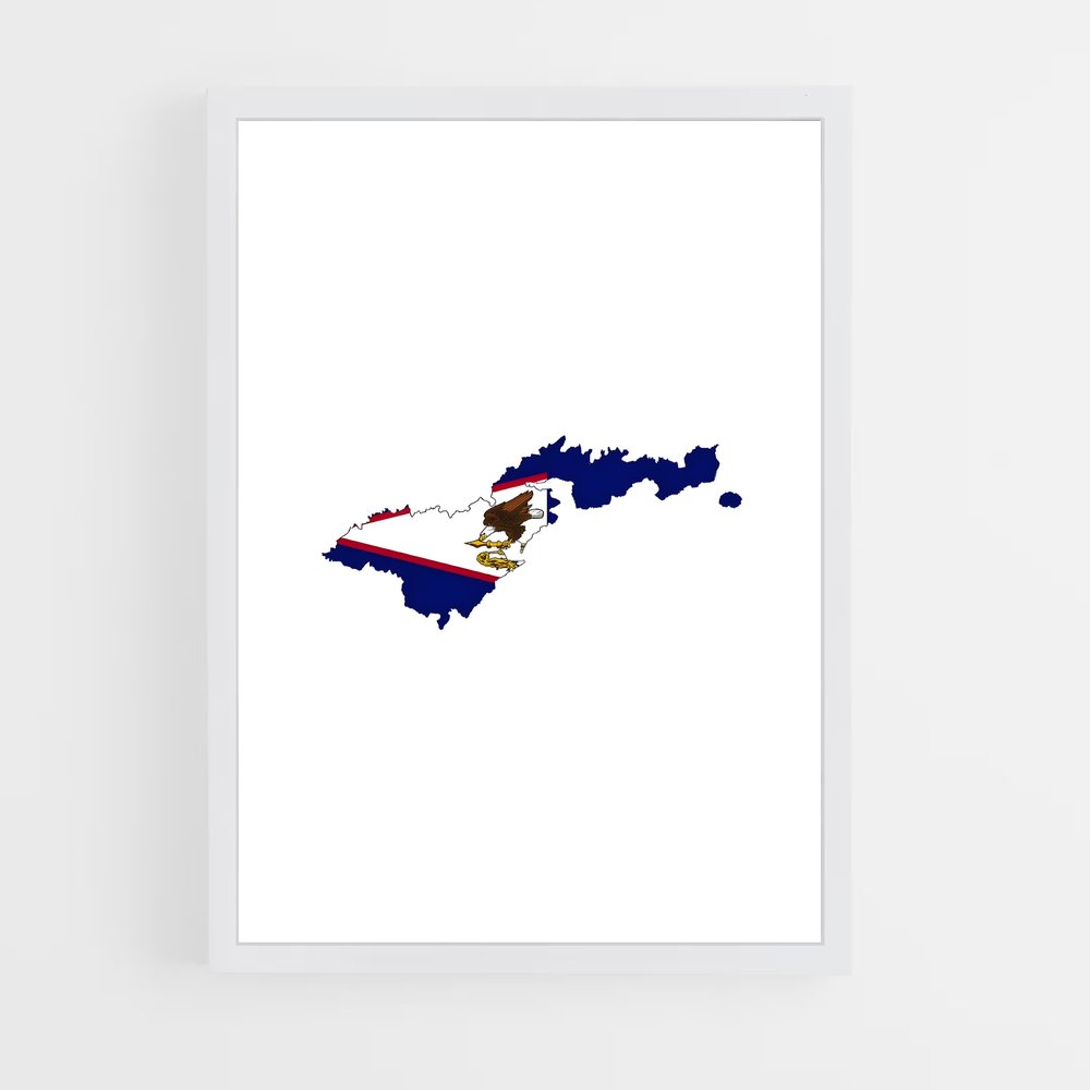 ap-american samoa flag-2 cadre Blanc