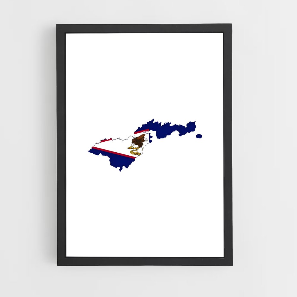 ap-american samoa flag-2 cadre Noir