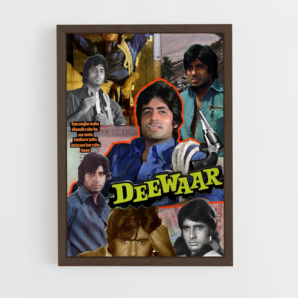 ap-amitabh bachchan-7 cadre Bois foncé