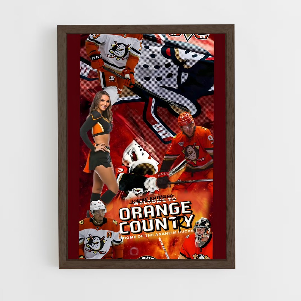 ap-anaheim ducks-12 cadre Bois foncé
